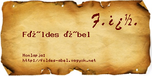 Földes Ábel névjegykártya