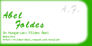 abel foldes business card