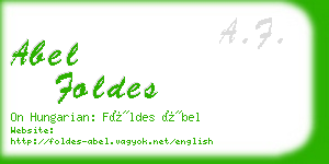 abel foldes business card